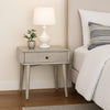 Amy Nightstand | 1 Drawer | Tapered Legs | Rustic Gray Mahogany Wood