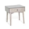 Amy Nightstand | 1 Drawer | Tapered Legs | Rustic Gray Mahogany Wood BM333364