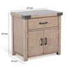 Desy Nightstand | Drawer and Door Cabinet | Light Brown Mahogany Wood BM333366