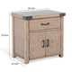 Desy Nightstand | Drawer and Door Cabinet | Light Brown Mahogany Wood BM333366