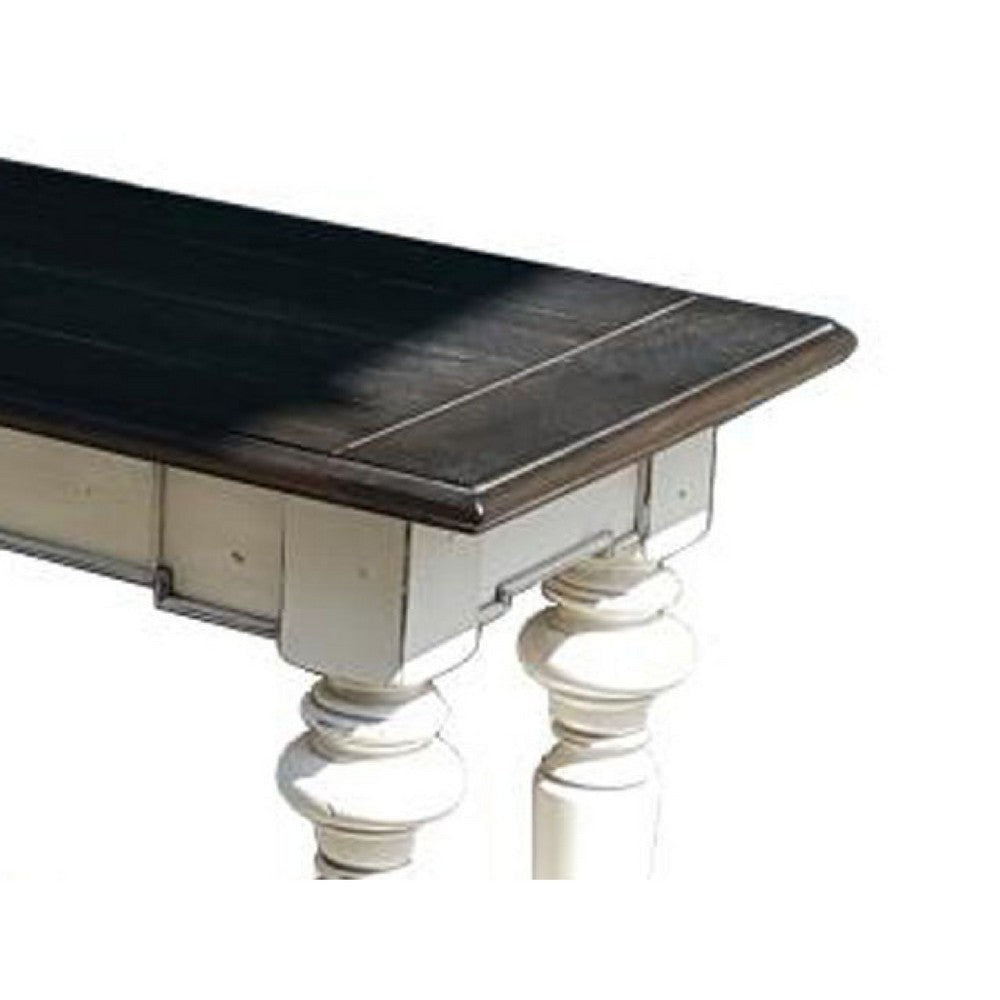 Orso Sofa Console Table | 2 Drawers | Off White and Dark Brown 54’’ BM333368