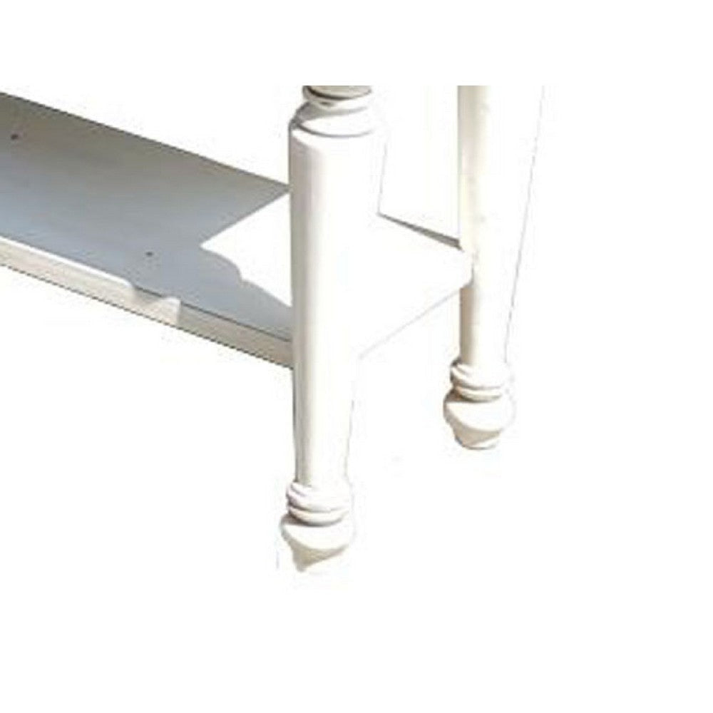Orso Sofa Console Table | 2 Drawers | Off White and Dark Brown 54’’ BM333368
