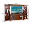 Odel TV Stand Media Cabinet | Natural Slate Inlay | Dark Brown 60’’ BM333369