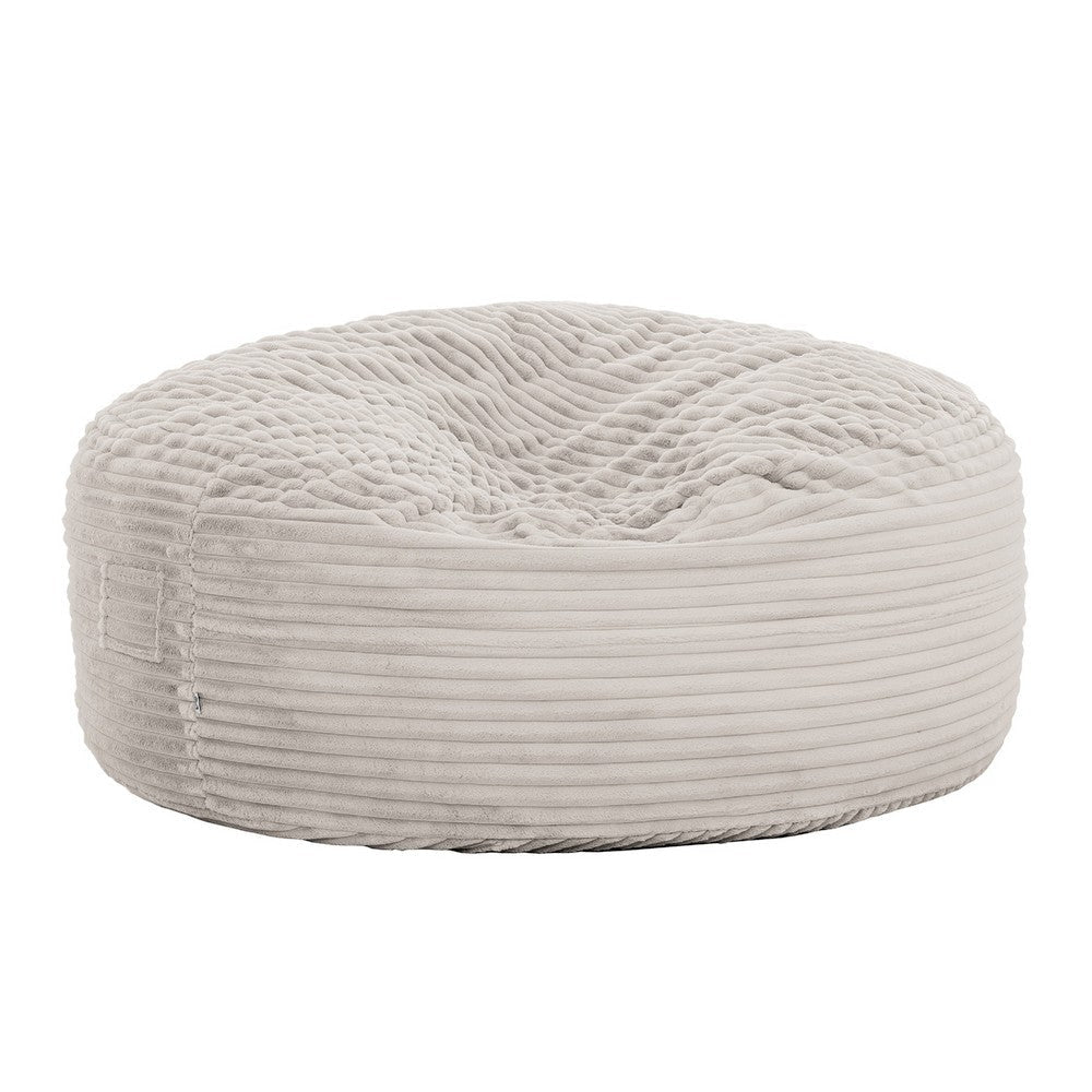 Sealy Bean Bag Chair | Soft Beige Faux Fur Cover | Shredded Foam Fill BM333396