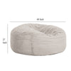 Sealy Bean Bag Chair | Soft Beige Faux Fur Cover | Shredded Foam Fill BM333396