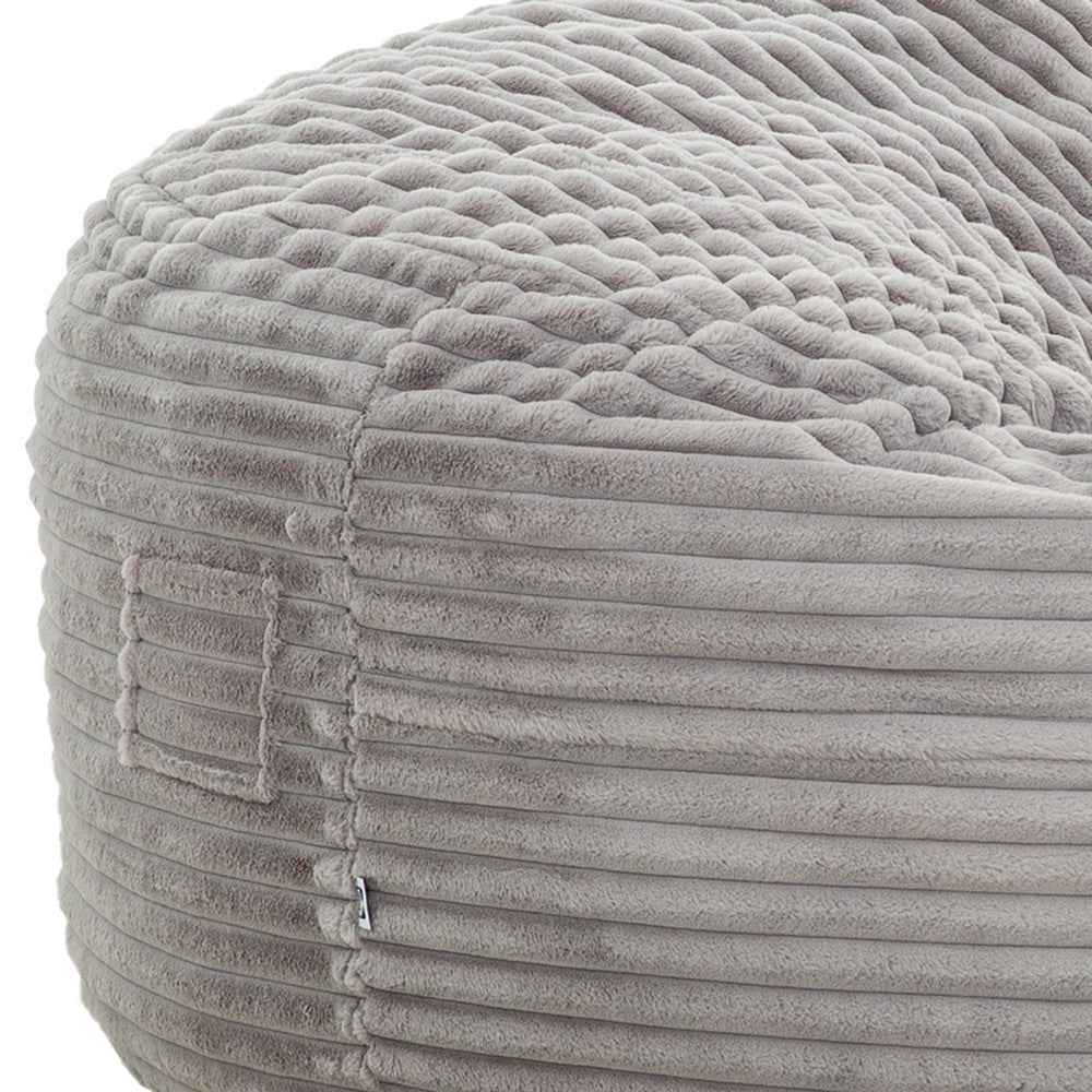 Sealy Oversized Bean Bag Chair | Gray Faux Fur Cover Shredded Foam BM333397