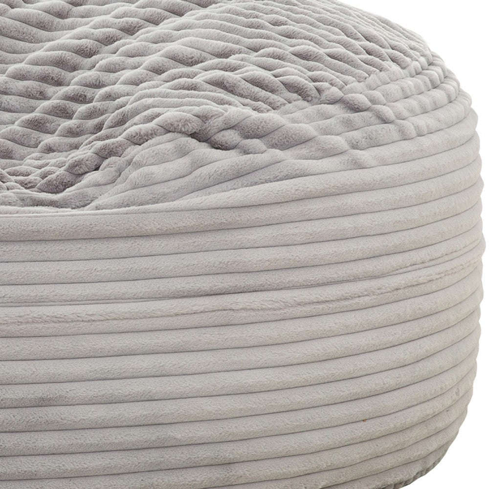 Sealy Oversized Bean Bag Chair | Gray Faux Fur Cover Shredded Foam BM333397