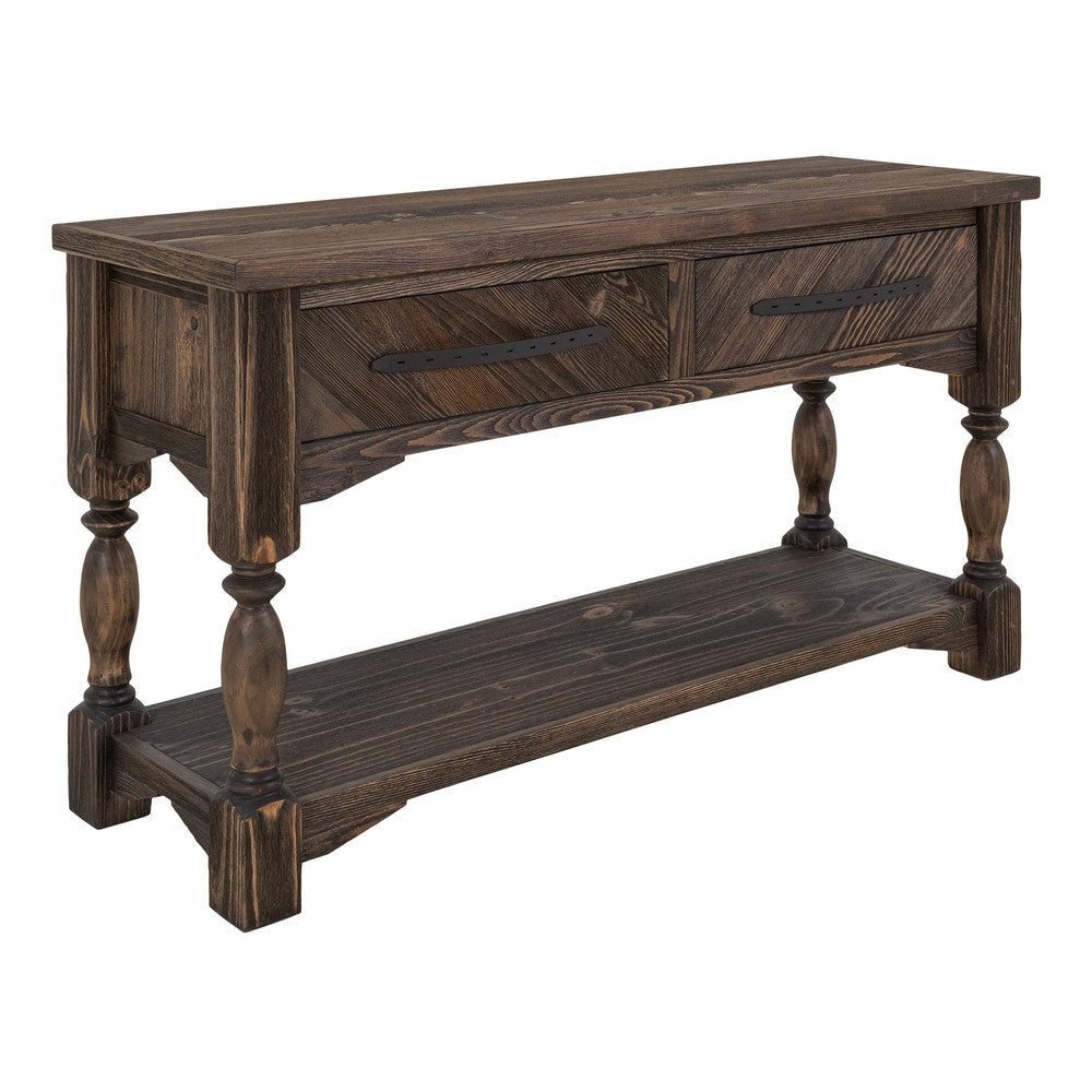 Marie Console Table | 2 Drawers | Caramel Brown Multiwood Frame | 60’’ BM333426