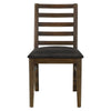 Tinaa Side Dining Chair | Black Polyester | Brown Pine Wood Ladderback BM333428