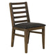 Tinaa Side Dining Chair | Black Polyester | Brown Pine Wood Ladderback