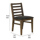 Tinaa Side Dining Chair | Black Polyester | Brown Pine Wood Ladderback BM333428