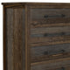 Tinaa Tall Dresser Chest | 5 Drawers | Metal Handles | Brown Wood BM333429