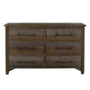 Tinaa Wide Dresser | 6 Drawers | Metal Handles | Gray Brown Pine Wood BM333430