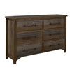 Tinaa Wide Dresser | 6 Drawers | Metal Handles | Gray Brown Pine Wood
