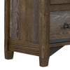 Tinaa Nightstand | 2 Drawers | Metal Handles | Brown Pine Wood | 28’’ BM333431