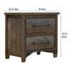 Tinaa Nightstand | 2 Drawers | Metal Handles | Brown Pine Wood | 28’’ BM333431