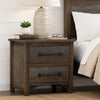 Tinaa Nightstand | 2 Drawers | Metal Handles | Brown Pine Wood | 28"