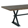 Tinaa Dining Table | Industrial Trestle Base | Brown Pine Wood | 79’’ BM333432