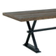 Tinaa Dining Table | Industrial Trestle Base | Brown Pine Wood | 79’’ BM333432