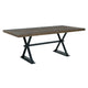 Tinaa Dining Table | Industrial Trestle Base | Brown Pine Wood | 79"