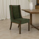 Okai Dining Chair Set of 2 | Olive Green Polyester Wingback Brown Wood BM333435