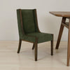 Okai Dining Chair Set of 2 | Olive Green Polyester Wingback Brown Wood