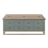 Timmy Cocktail Coffee Table | 8 Drawers | Sage Green Pine | 50’’ BM333436