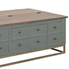 Timmy Cocktail Coffee Table | 8 Drawers | Sage Green Pine | 50’’ BM333436