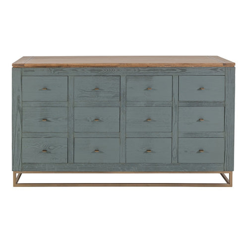 Timmy Console Sideboard | 12 Drawer | Sage Green Pine Wood | 61"
