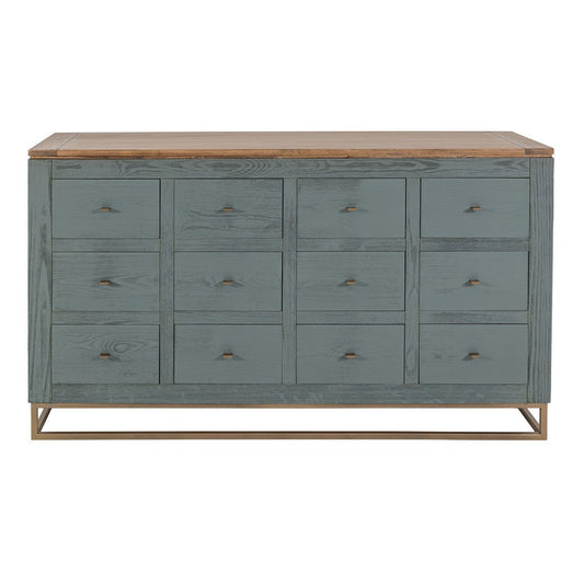 Timmy Console Sideboard | 12 Drawer | Sage Green Pine Wood | 61"