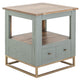 Timmy Side End Table | 2 Drawers | Shelf | Sage Green Wood | 23"