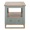 Timmy Side End Table | 2 Drawers | Shelf | Sage Green Wood | 23’’ BM333439