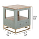 Timmy Side End Table | 2 Drawers | Shelf | Sage Green Wood | 23’’ BM333439