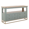 Timmy Sofa Table | 8 Drawers | 1 Shelf | Sage Green Pine Wood | 55"