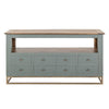 Timmy Sofa Table | 8 Drawers | 1 Shelf | Sage Green Pine Wood | 55’’ BM333440