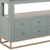 Timmy Sofa Table | 8 Drawers | 1 Shelf | Sage Green Pine Wood | 55’’ BM333440