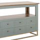 Timmy Sofa Table | 8 Drawers | 1 Shelf | Sage Green Pine Wood | 55’’ BM333440