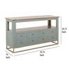 Timmy Sofa Table | 8 Drawers | 1 Shelf | Sage Green Pine Wood | 55’’ BM333440
