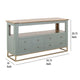 Timmy Sofa Table | 8 Drawers | 1 Shelf | Sage Green Pine Wood | 55’’ BM333440
