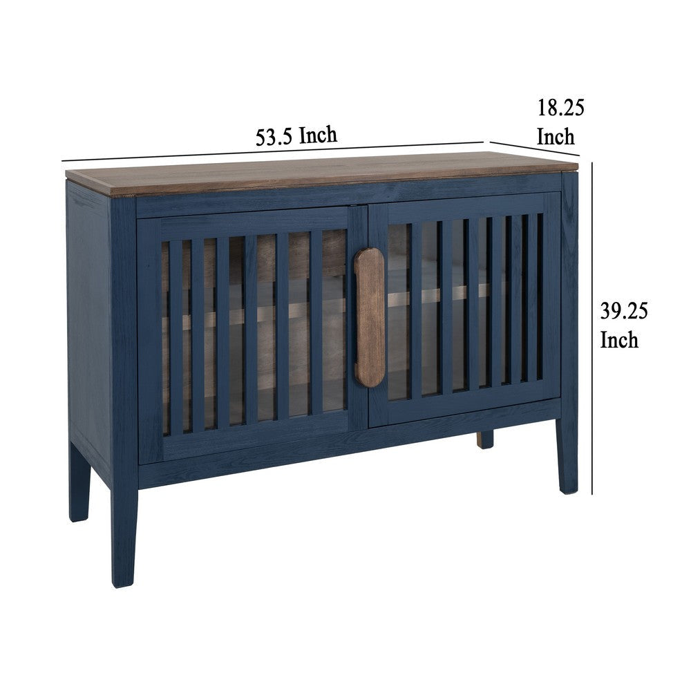 Maltie Sideboard Console Cabinet | 2 Doors | Indigo Blue Wood | 54’’ BM333441