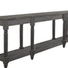 Ify Sofa Console Table w Shelf Charcoal Black Melina Wood 95’’ BM333445