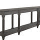 Ify Sofa Console Table w Shelf Charcoal Black Melina Wood 95’’ BM333445