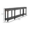 Ify Sofa Console Table w Shelf Charcoal Black Melina Wood 95’’ BM333445