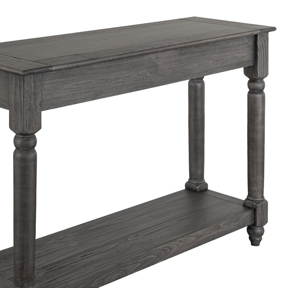Ify Console Sofa Table | 1 Shelf | Charcoal Black Melina Wood | 49’’