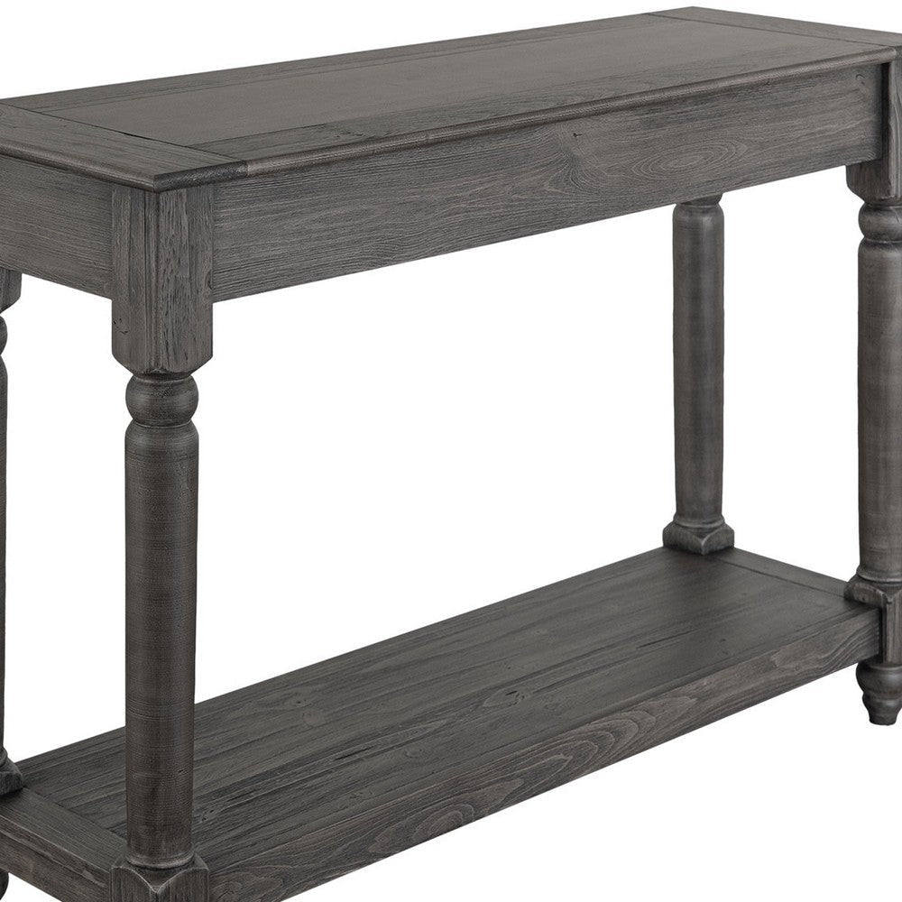 Ify Console Sofa Table | 1 Shelf | Charcoal Black Melina Wood | 49’’