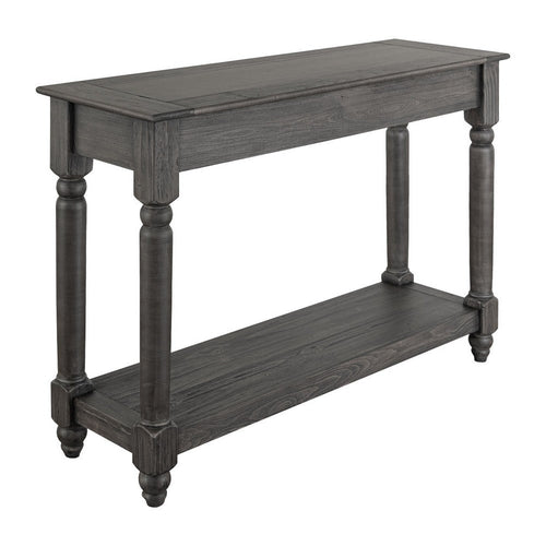 Ify Console Sofa Table | 1 Shelf | Charcoal Black Melina Wood | 49"
