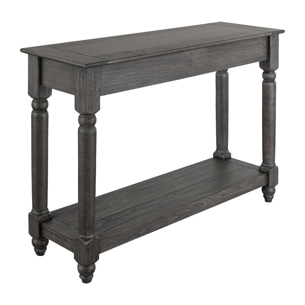Ify Console Sofa Table | 1 Shelf | Charcoal Black Melina Wood | 49"