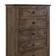 Linaa Tall Dresser Chest | 5 Drawers Brown | Classic Round Metal Knobs BM333451