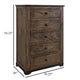 Linaa Tall Dresser Chest | 5 Drawers Brown | Classic Round Metal Knobs BM333451