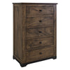 Linaa Tall Dresser Chest | 5 Drawers Brown | Classic Round Metal Knobs